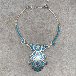 Turquoise real silver necklace